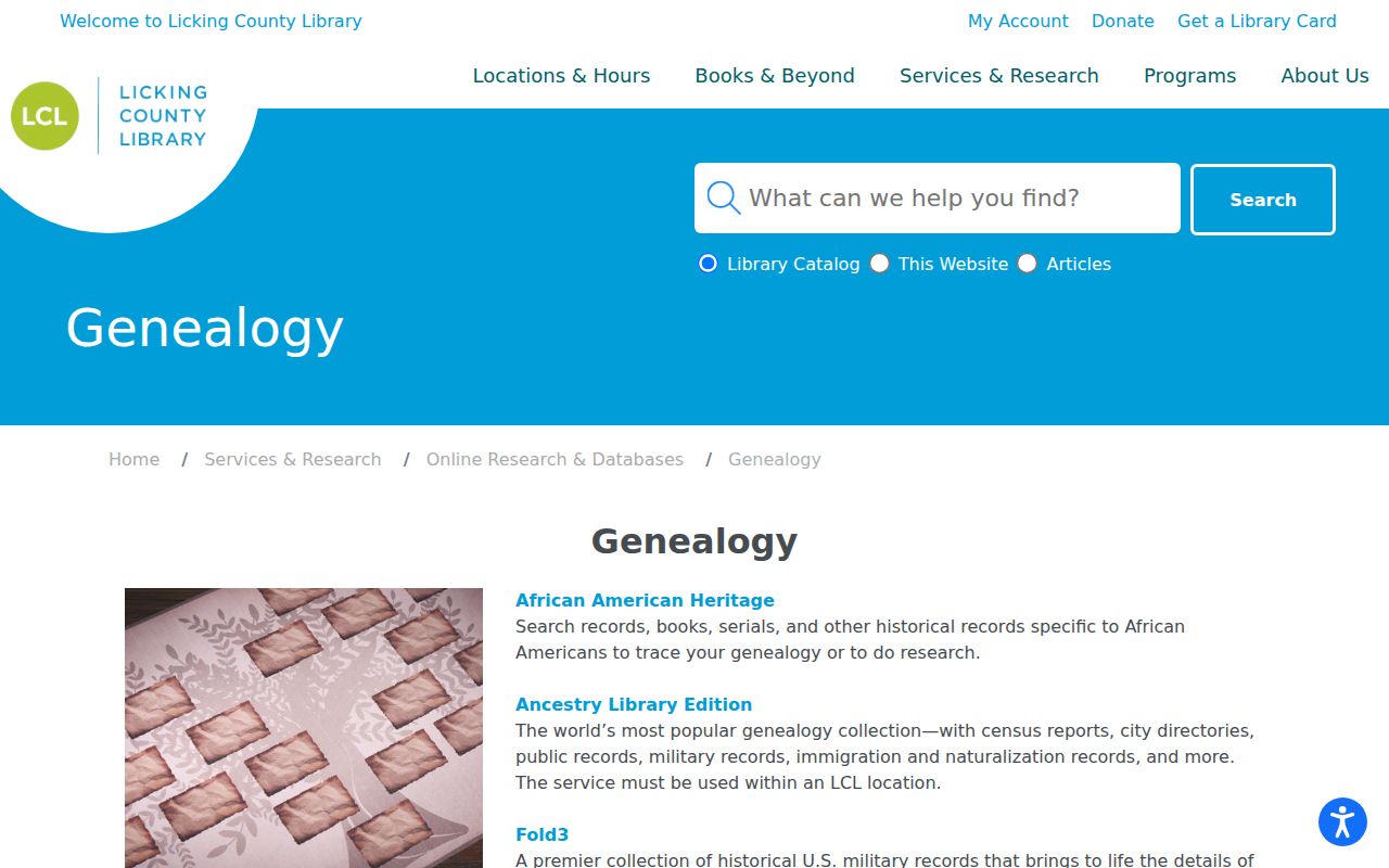 Newark city directory genealogy databases at Licking County Library