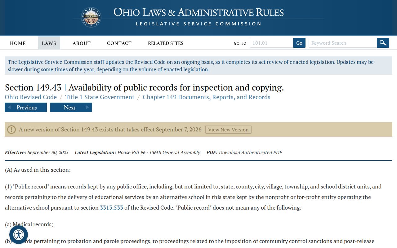 Newark residents directory Ohio Public Records Act source