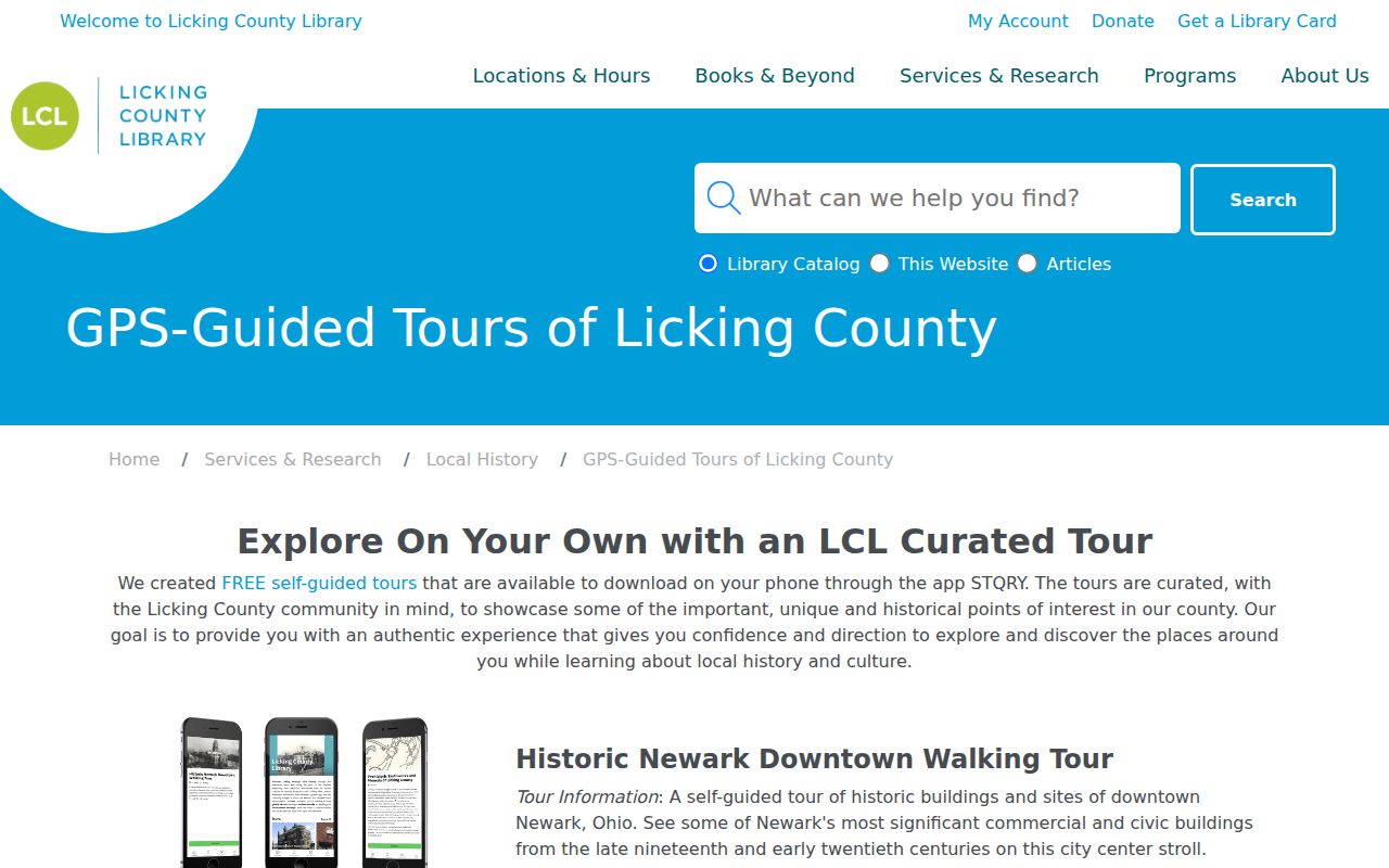 Newark neighbors Licking County Library GPS-guided local history tours