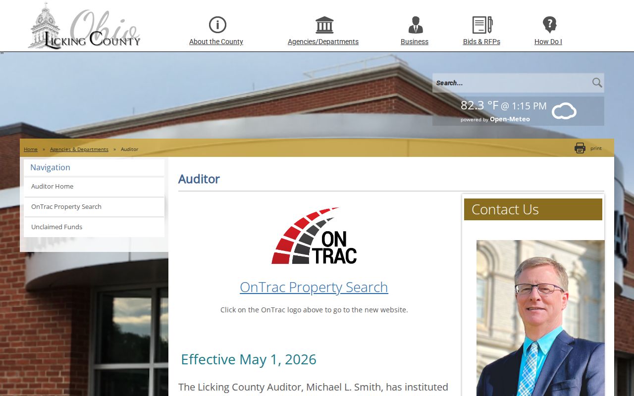 Newark street directory Licking County Auditor property services