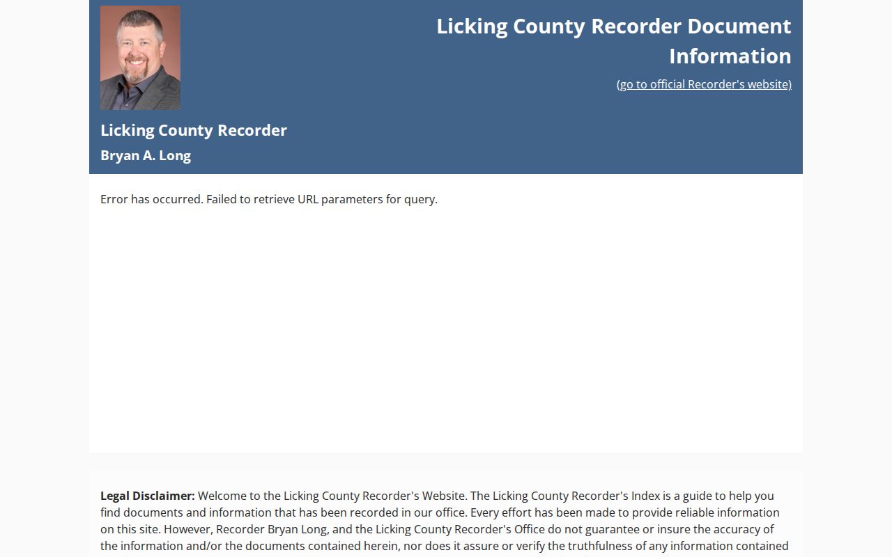 Newark street directory Licking County Recorder instrument lookup